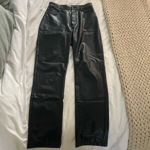 Abercrombie Vegan Leather 90s Straight Pant - Size 8/28 Long